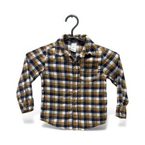 4/20 🎉Carter's Blue and Brown Checkered Button Down Shirt